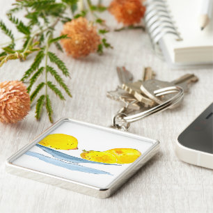 Citroenen geel fruit waterverf sleutelhanger