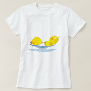 Citroenen geel fruit waterverf t-shirt