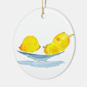 Citroenen geel waterverf kunst keramisch ornament (Links)