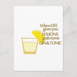 citroenen, gin en tonic briefkaart