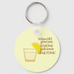 citroenen, gin en tonic sleutelhanger