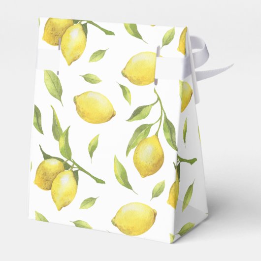 Citroenen & Groen Waterverf Cadeaubruiloft Bedankdoosjes (Achterkant)