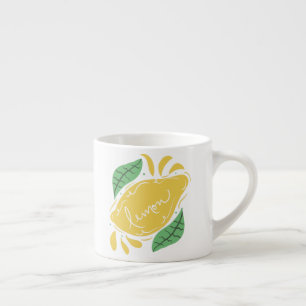 Citroenen Handgetekende Lettering Citrus Gele Kuns Espresso Kop