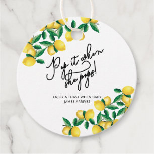 Citroenen - Knal het als ze barst baby shower Bedankjes Labels