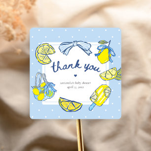Citroenen Knuffel Jou Baby Shower Vierkante Sticker