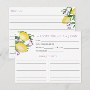 Citroenen Lavendel Recept Kaart met Paar Namen