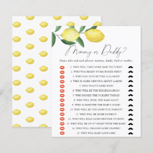 Citroenen - mama of papa baby shower spel