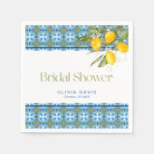 Citroenen Mediterraanse Tegels Bruidsdiner Servet (Voorkant)