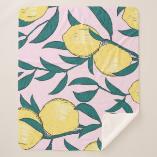  citroenen: met de hand getekend Waterverf. Sherpa Deken