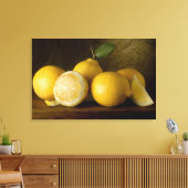 citroenen op hout canvas afdruk (Insitu (Woonkamer))