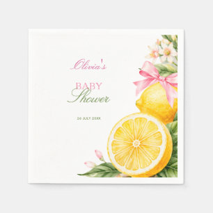 Citroenen Roze Coquette Baby Shower Servet