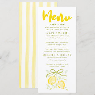 Citroenen Thema Baby Shower Menukaarten Menu