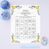 Citroenen Thema Vind De Gast Bruids Shower Bingo Flyer (Enkel)