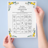 Citroenen Thema Vind De Gast Bruidsfeest Bingo  Flyer (Hand)