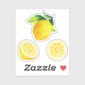 Citroenen Waterverf Citrus Sticker (Vel)