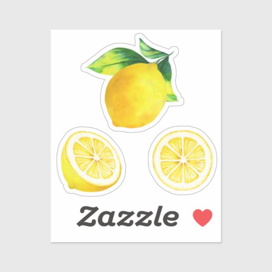 Citroenen Waterverf Citrus Sticker (Vel)