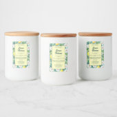 Citroenen & witte bloemen waterdicht cosmetica lab voedselcontainer etiket (Flessen)