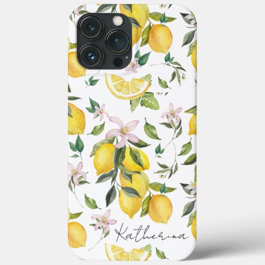 Citroenfruit en bladeren Pattern Waterverf Case-Mate iPhone Case (Achterkant)
