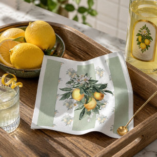 Citroenfruit Groen & Wit Gestreept Servet