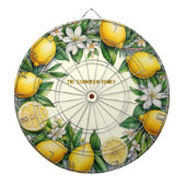 Citroenfruitbloemen en bladeren verse citrusgeel dartbord (Voorkant)