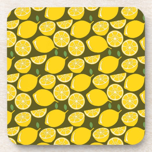 Citroengeel Modern Fun Schattige Bier Onderzetter (Voorkant)