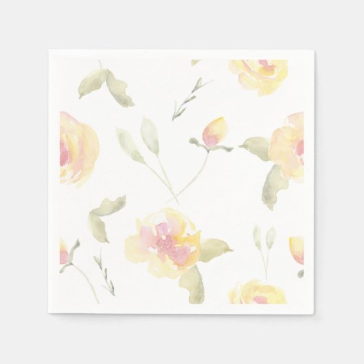 Citroengeel Waterverf Servetten (Voorkant)