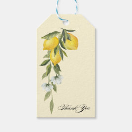 Citroengekleurd bruiloftsfeest cadeautag cadeaulabel