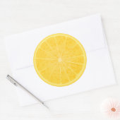 Citroengele citrus ronde sticker (Envelop)