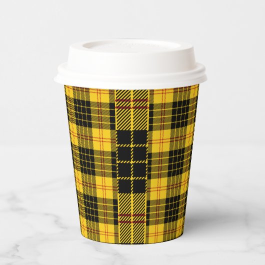 Citroengele geruite papieren bekers (Links)