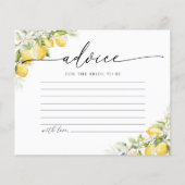 Citroengroen Citrus Vrijgezellenfeest Advies Kaart (Achterkant)