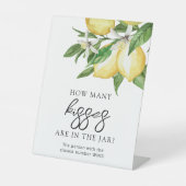 Citroengroen Hoeveel kussen zijn er in de pot Reclamebord Met Voetstuk (Voorkant)