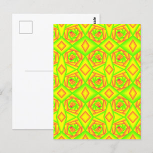 Citroengroen Oranje Geel Ombre Abstract Ontwerp Briefkaart
