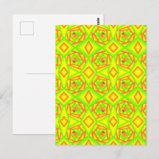 Citroengroen Oranje Geel Ombre Abstract Ontwerp Briefkaart (Voorkant / Achterkant)