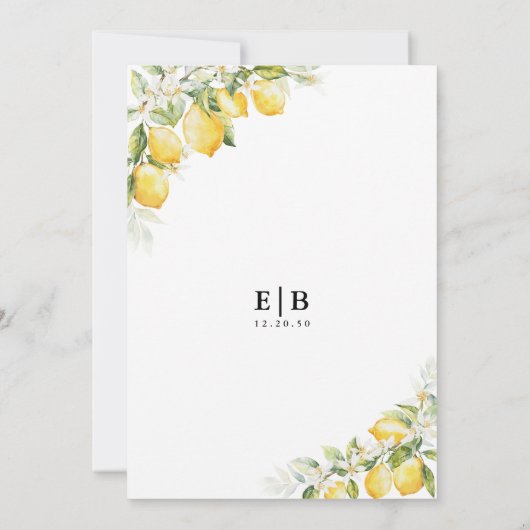 Citroengroene citrus de avond voor de uitnodiging (Achterkant)