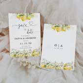 Citroengroene citrus Save The Date Kaart