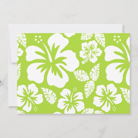 Citroengroene tropische hibiscus; zomerpalm kaart (Achterkant)