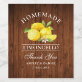 Citroenhout Limoncello Bedankt flesetiketten Wijn Etiket (Enkel label)