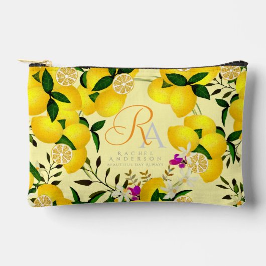 Citroenmonogram geel etui (Voorkant)
