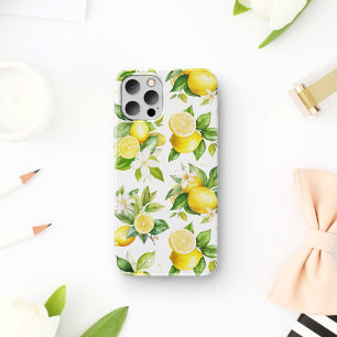 Citroenpatroon, citroenbloemen, bladeren, citrus iPhone 11 hoesje