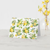 Citroenpatroon, citroenbloemen, bladeren, citrus kaart (Gele Bloem)