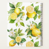 Citroenpatroon, citroenbloemen, bladeren, citrus planner (Achterkant)