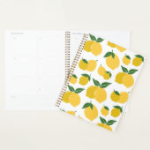 Citroenpatroon Retro Fruit Geel op Wit Planner (Display)