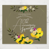 Citroenpersen Jubileum Tapestry Sparkling Wijnetiket (Enkel label)