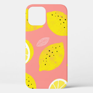 Citroenprint, helder naadloos zomerpatroon. iPhone 12 hoesje