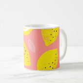 Citroenprint, helder naadloos zomerpatroon. koffiemok (Voorkant rechts)