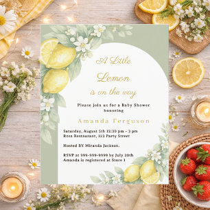 Citroensage groene baby shower uitnodiging