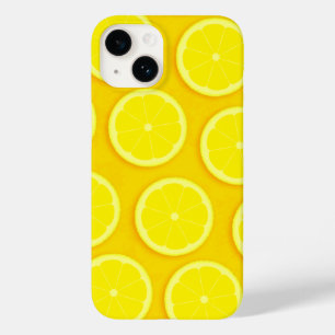 Citroenschijfje heldergeel grafisch Case-Mate iPhone 14 hoesje