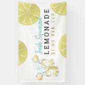 Citroenschijfjes limonade stand Kinder wit Spandoek (Verticaal)