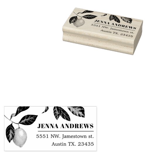 citroenseizoen | Gepersonaliseerd adres Rubberstempel (Gestempeld)