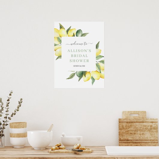 Citroensymbool Welkom Bruidsfeest Sign Poster (Keuken)